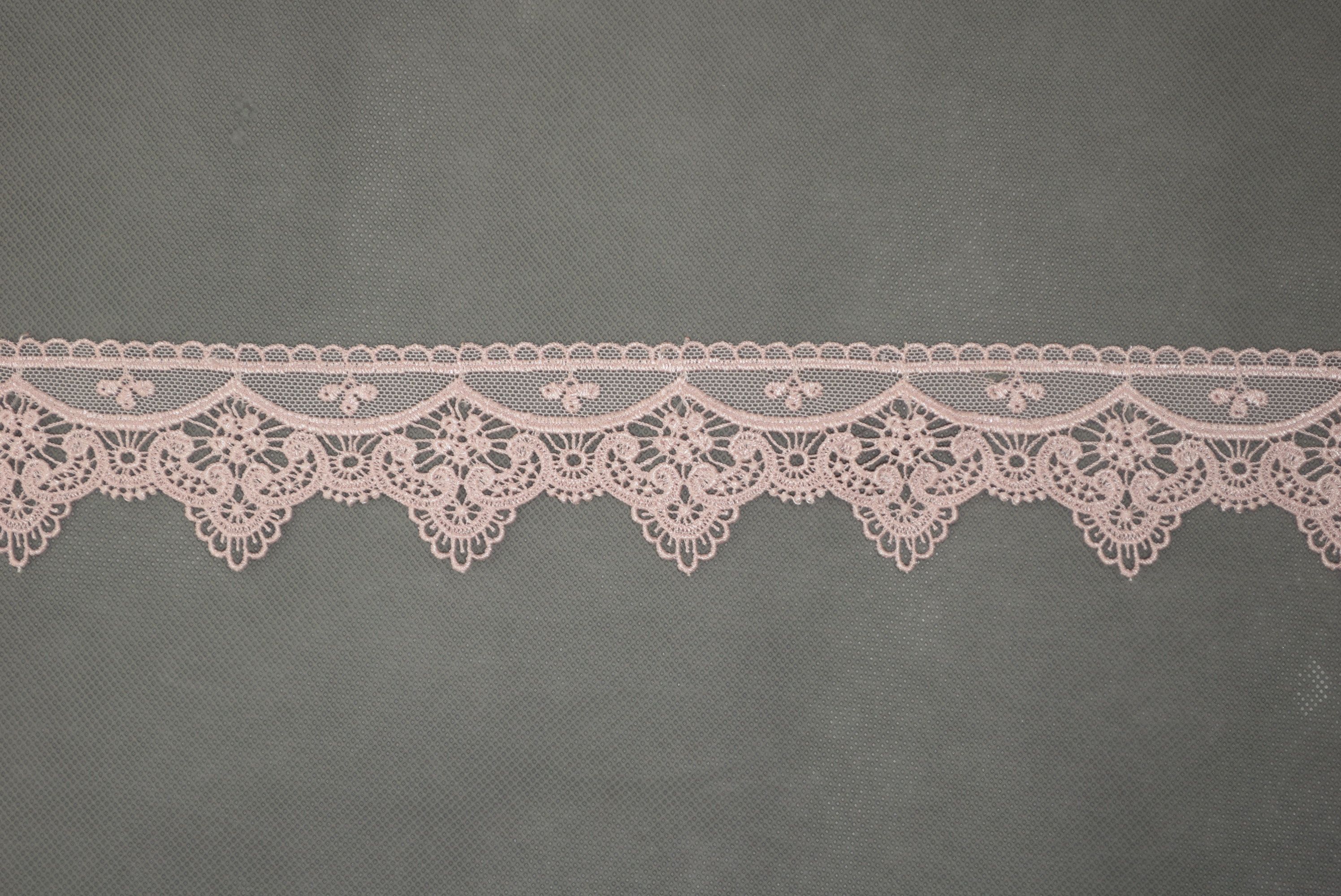 Кружево 1296-219 (розовое зубчики)