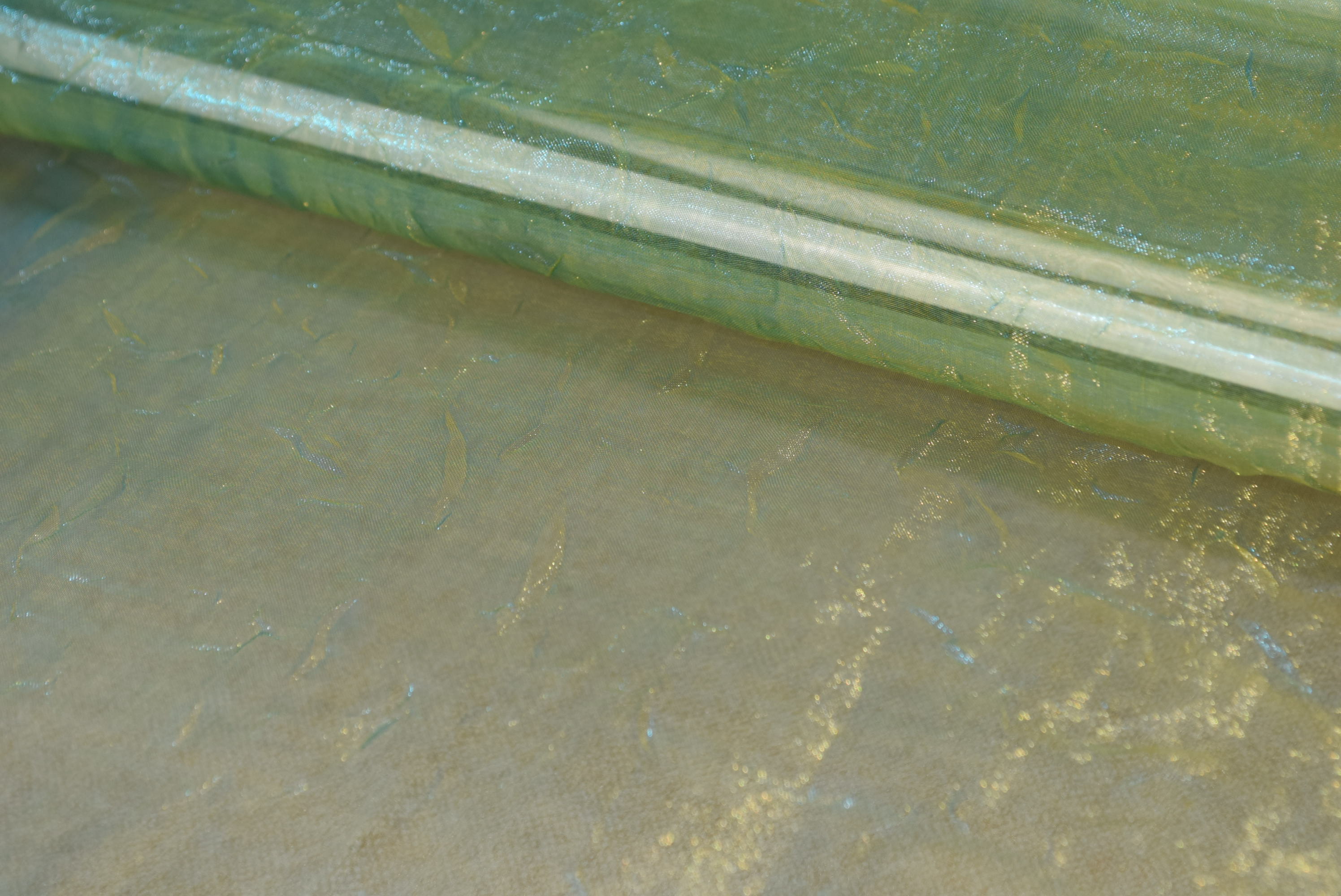 7760 жатая органза цвет морская волна